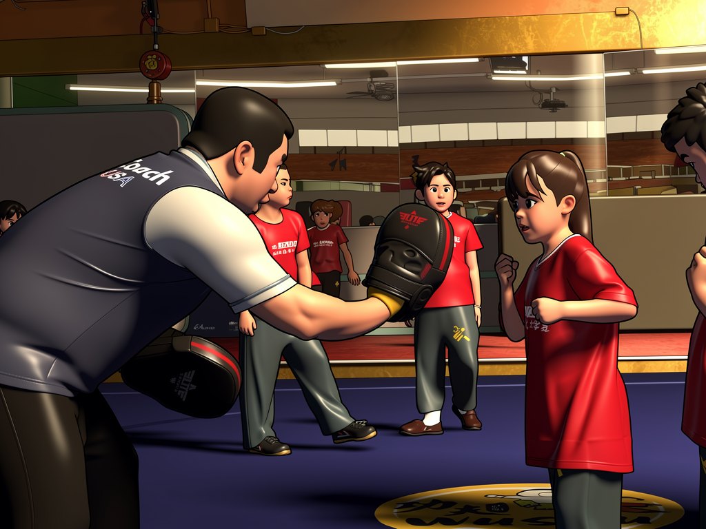 Sanda/Self Defense at Wushu Unlimited, animated illustration