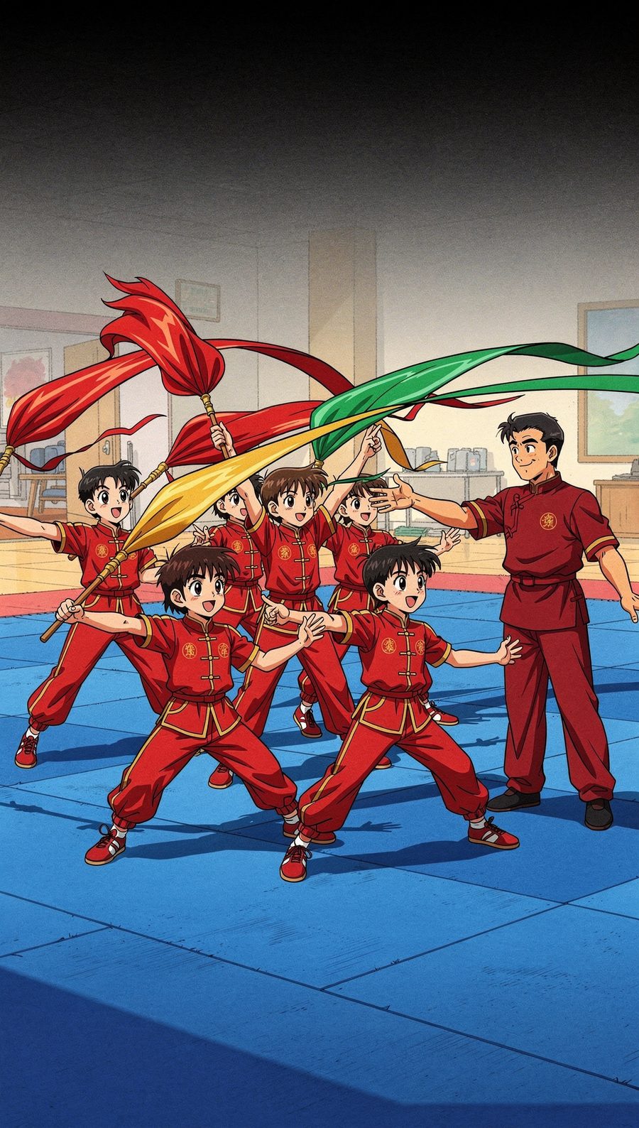 Children's Wushu at Wushu Unlimited, anime illustration