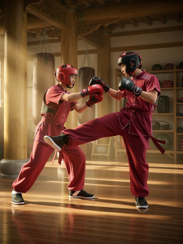 Sanda/Self Defense at Wushu Unlimited, animated illustration