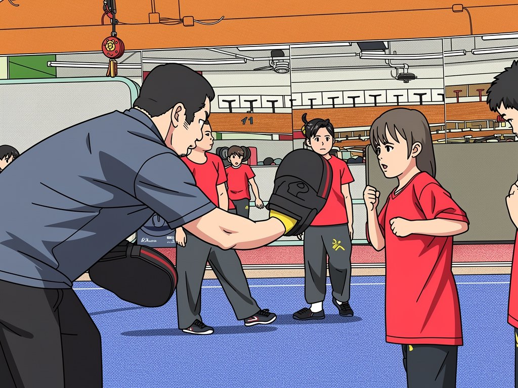 Sanda/Self Defense at Wushu Unlimited, anime illustration